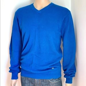 MARC JACOBS_BRIGHT BLUE_V NECK SWEATER